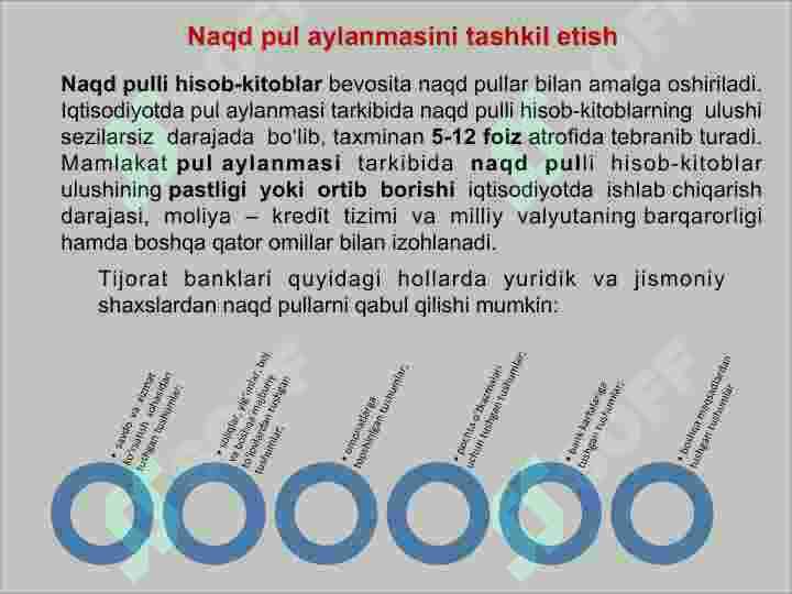 Pul aylanmasi va uning tarkibi 8