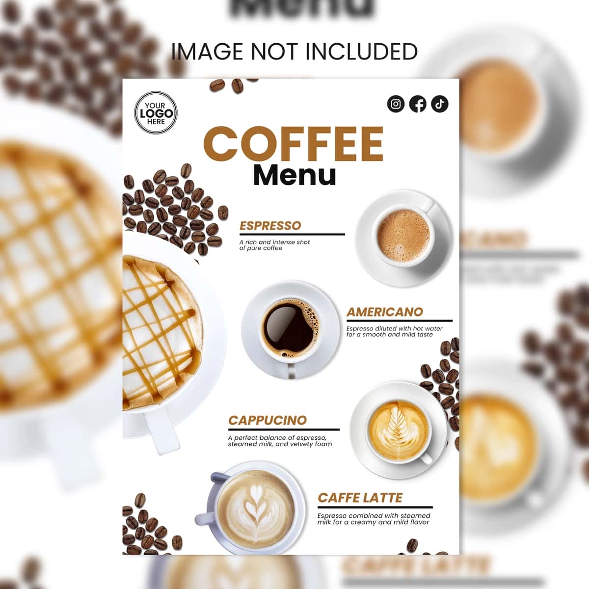 Kofe menyusi varaqasi | Coffee menu flyer 1