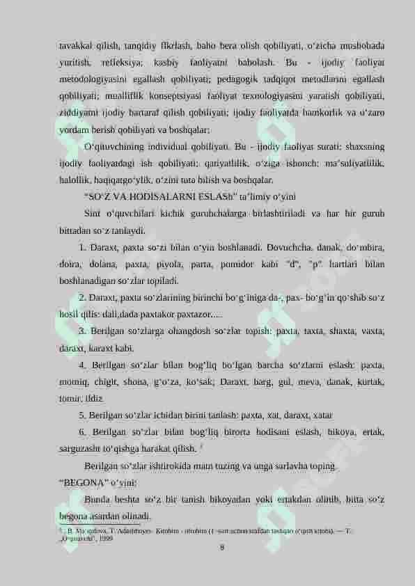 Boshlang‘ich sinf grammatika va imlo darslarida qiziqarli o‘yinlardan foydalanish 8