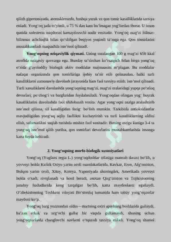 Yong'oq mevali ekinlarni yetishtirishning agrotexnik xususiyatlari 2