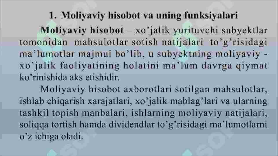 Moliyaviy hisobot: mazmuni, funksiyalari va turlari 2