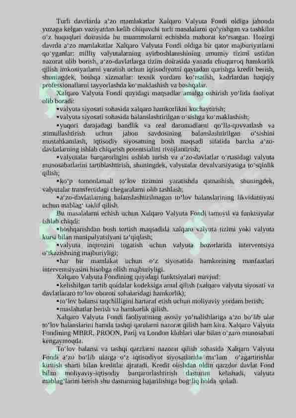Xalqaro moliya institutlari, ularning maqsadi va funksiyalari 4