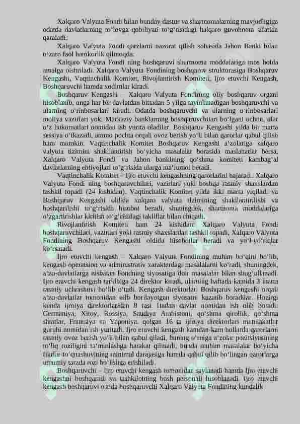 Xalqaro moliya institutlari, ularning maqsadi va funksiyalari 5