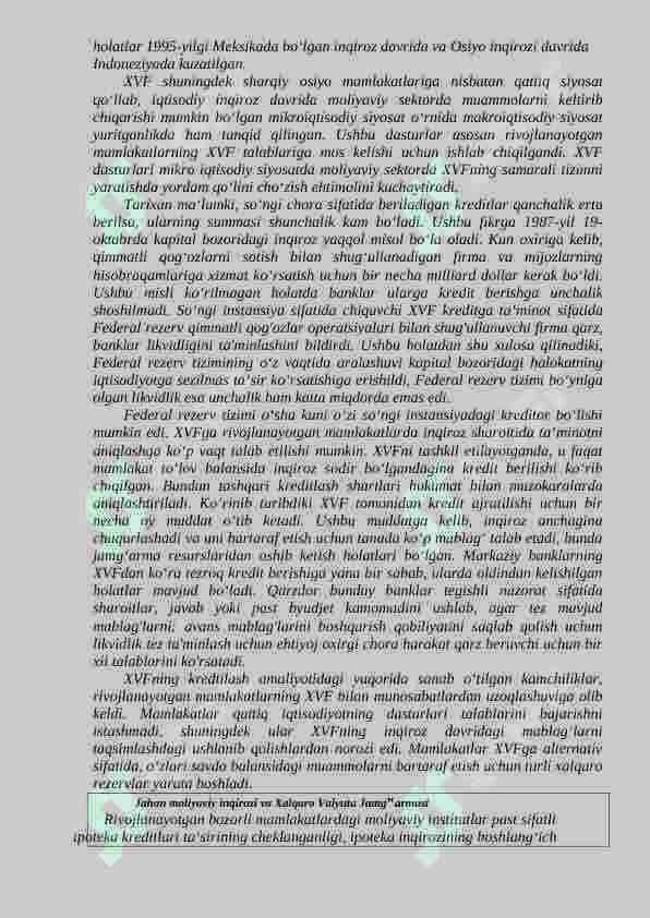 Xalqaro moliya institutlari, ularning maqsadi va funksiyalari 7