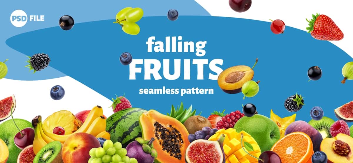 Yiqilgan mevalar rezavorlar qadoqlash dizayni | Falling fruits berries packaging design 1