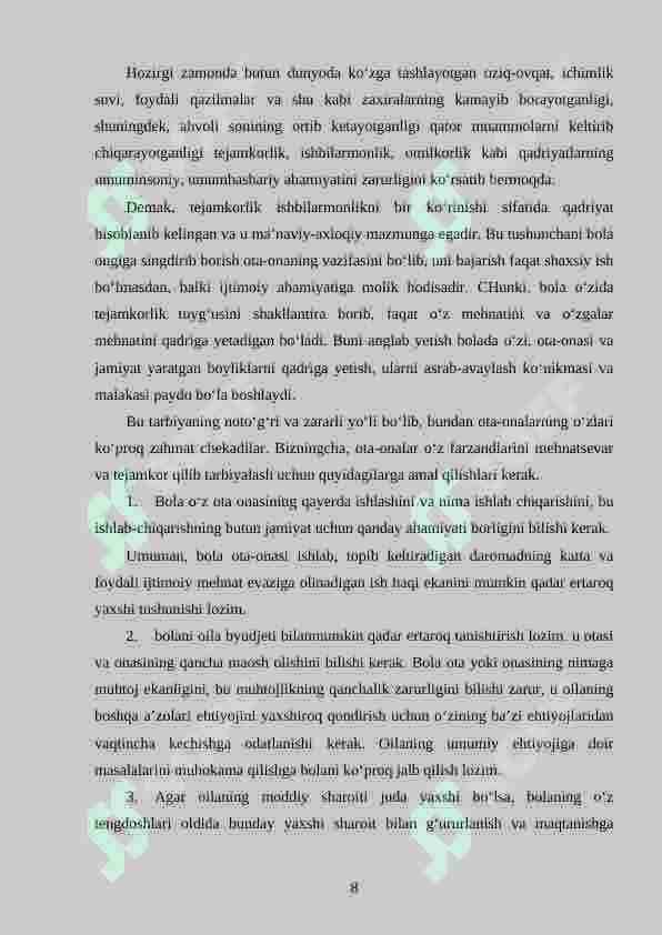 Boshlangʻich sinflarda o‘quvchilarga iqtisodiy tarbiya berish metodikasi. 8
