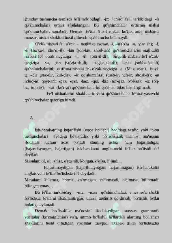 O'timli va o'timsiz fe'llar.Fe'l  nisbatlari Bo'lishli va bo'lishsiz fe'llar 4