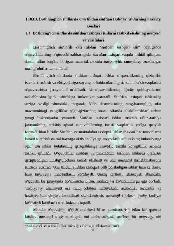 1-sinfda ona tili fanidan sinfdan tashqari ishlarni tashkil qilish metodikasi 6