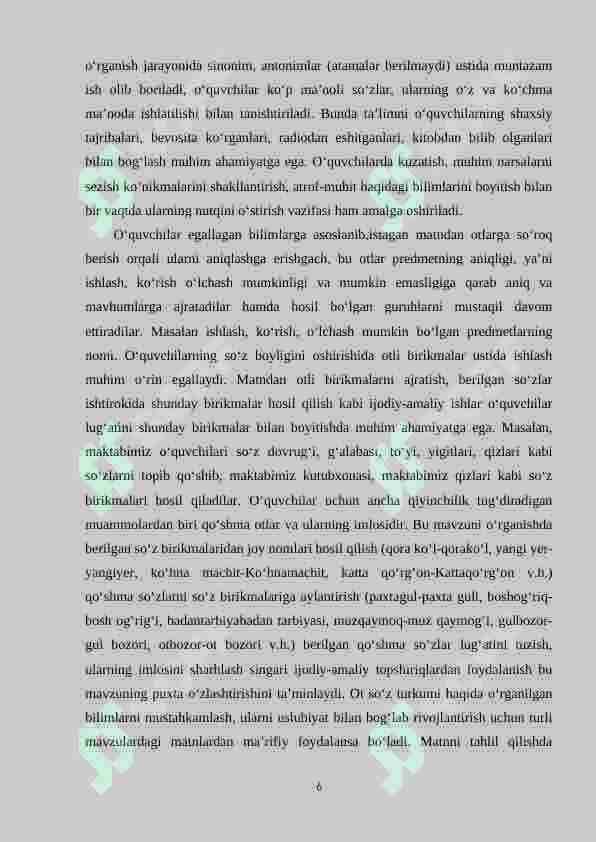 2-sinflarda “Ot” mavzusini ijodiy tashkil qilish 6
