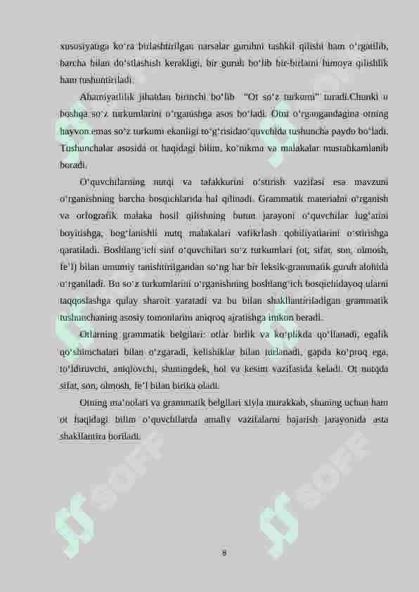 2-sinflarda “Ot” mavzusini ijodiy tashkil qilish 8