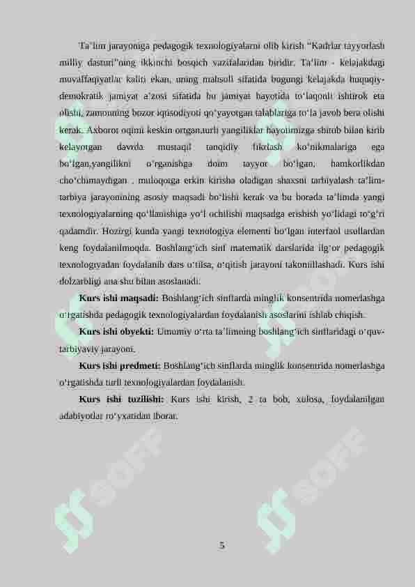 Minglik konsentrida nomerlashga o‘rgatish metodikasi 5