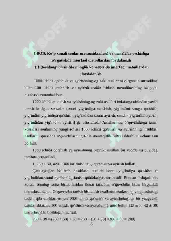 Minglik konsentrida nomerlashga o‘rgatish metodikasi 6