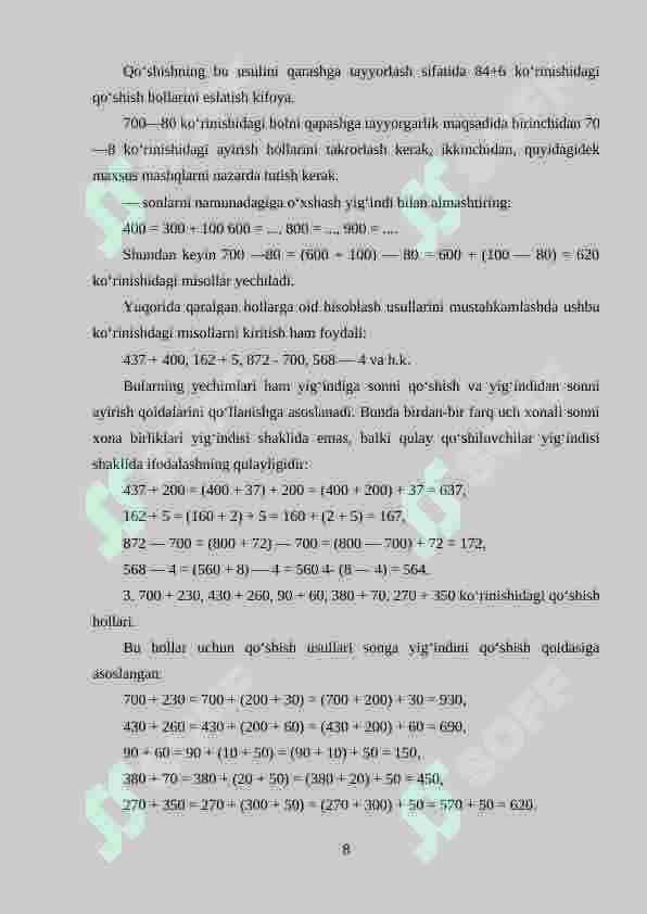 Minglik konsentrida nomerlashga o‘rgatish metodikasi 8