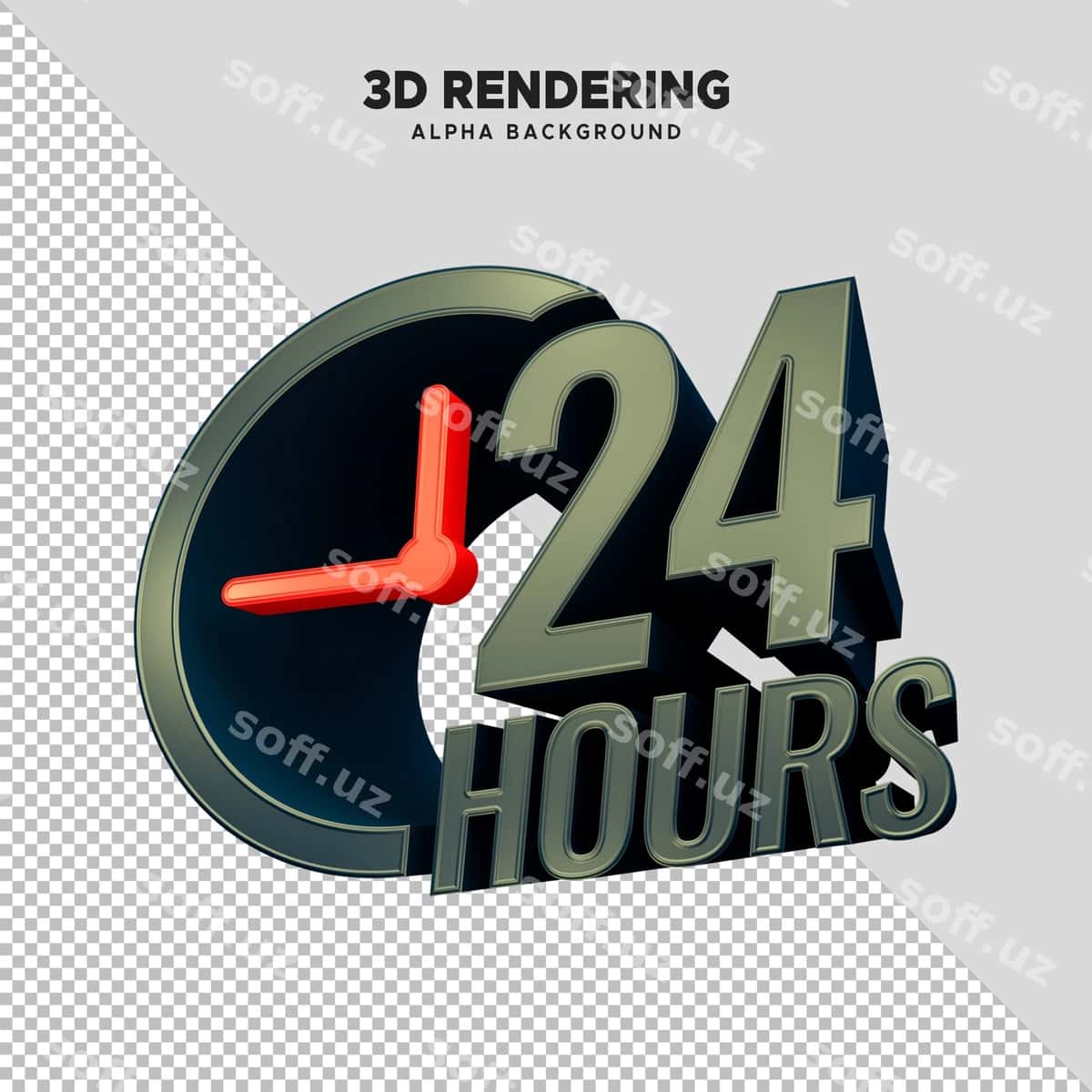 24 soatlik banner soat belgisi bilan | 24 hours banner with clock sign 1