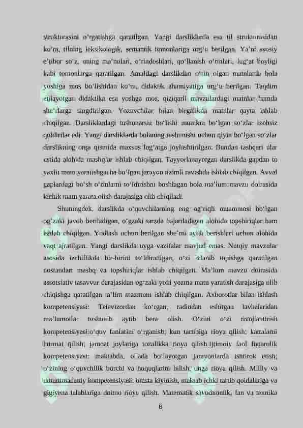 1-sinf ‘Ona tili’darsligining tahlili 8