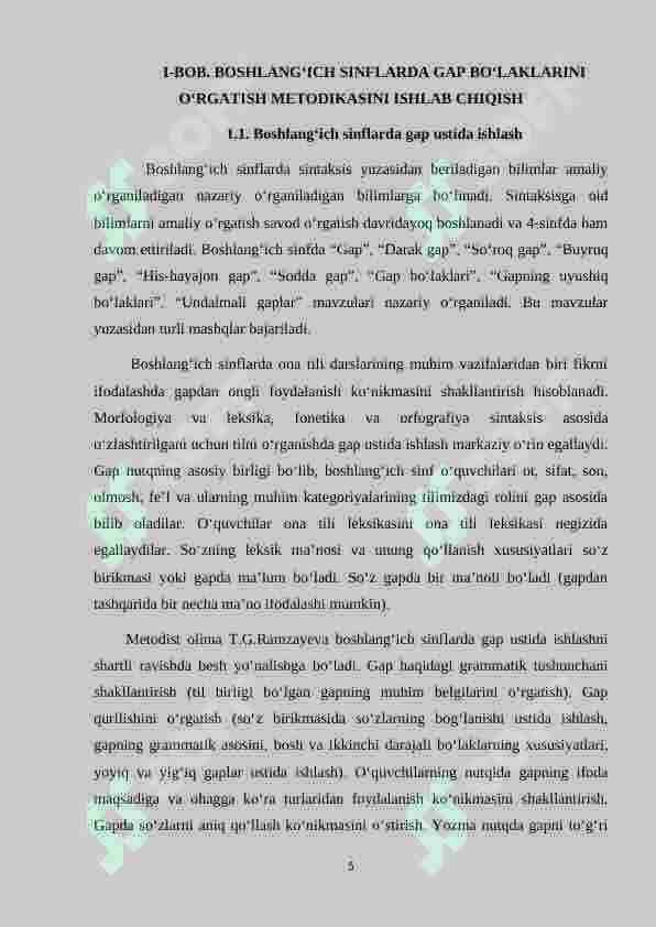 Boshlang‘ich sinflarda “gap bo‘laklari” mavzusida turli matodlardan foydalanish 5