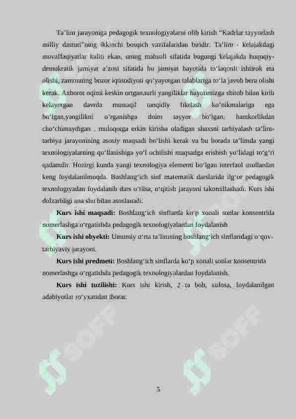 Ko‘p xonali sonlar konsentrida nomerlashga o‘rgatish metodikasi 5