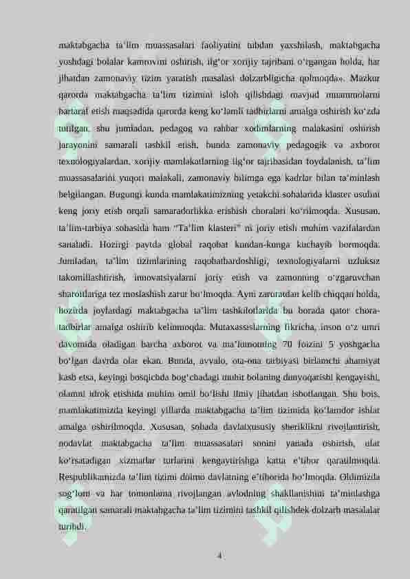 Maktabgacha ta’lim va tarbiya to‘g‘risida”gi qonun. 4