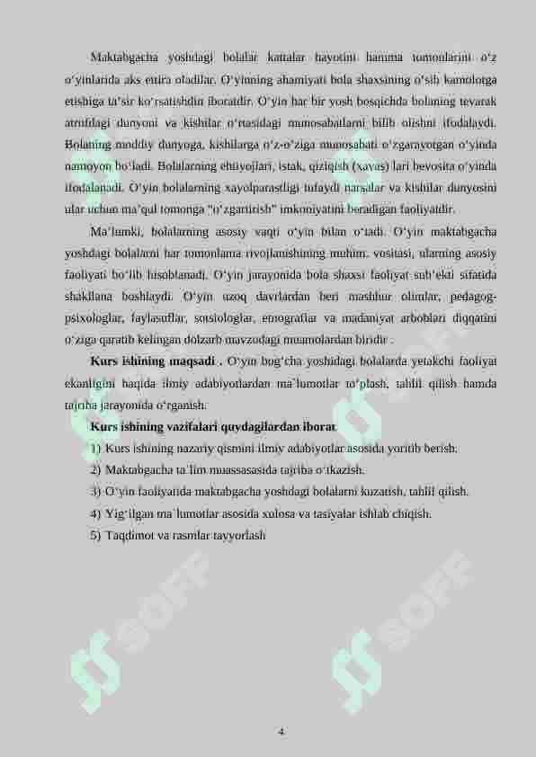 Uch yoshli bolalarda harakatli va so‘z o‘yinlarini tashkil etish. 4