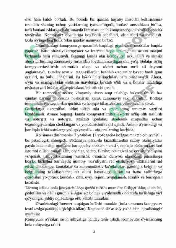 Virtual o’yinlarning asoratlari 3