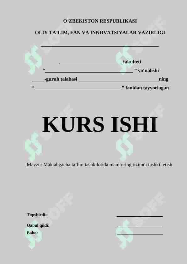 Maktabgacha ta’lim tashkilotida manitoring tizimni tashkil etish 1