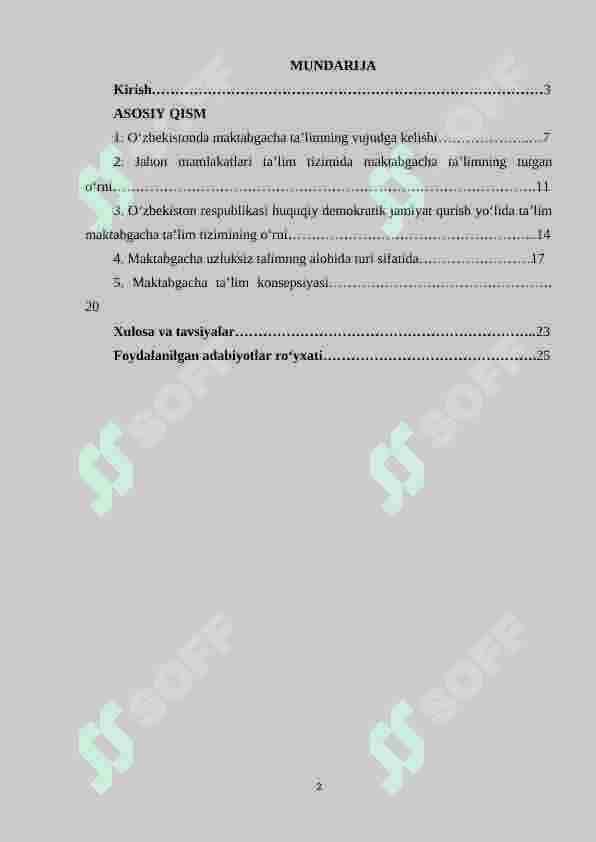 Oʻzbekiston mustaqillikka erishgandan keyingi davrdagi maktabgacha taʼlim. 2