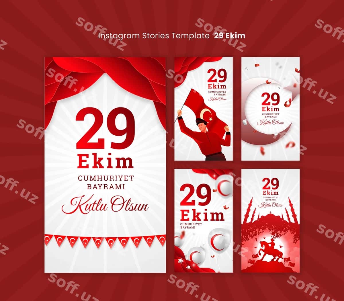 29 oktyabr bayrami shabloni | 29 ekim celebration template 1