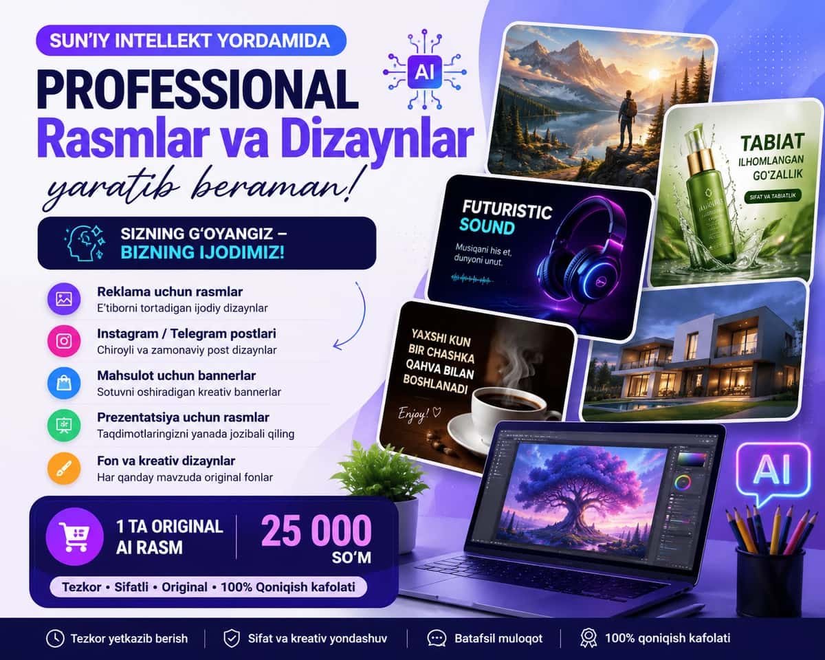 Sun'iy intelekt yordamida rasmlar yaratish uchun reklama 1
