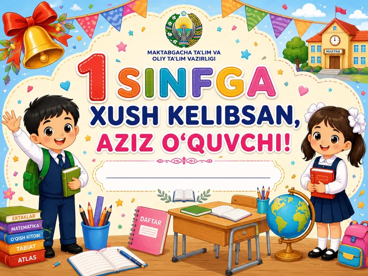 1 sinfga qabul qilingan o'quvchilar uchun 2