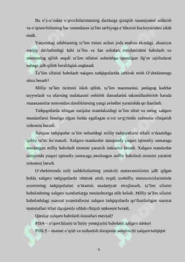 MAKTABGACHA TA'LIM TASHKILOTLARIDA MONITORING TIZIMINI TASHKIL QILISH. 6