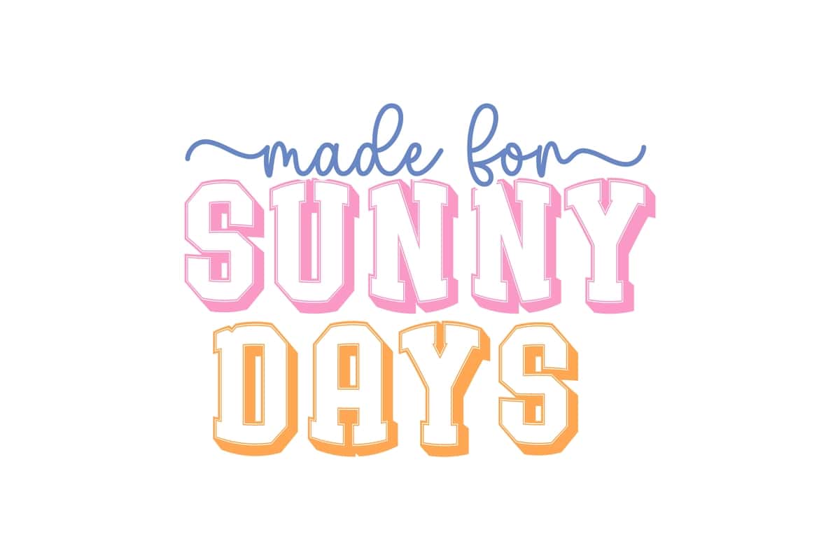 Made quyoshli kunlar retro yozgi varsity tipografiya futbolka dizayni | Made sunny days retro summer varsity typography t shirt design 1