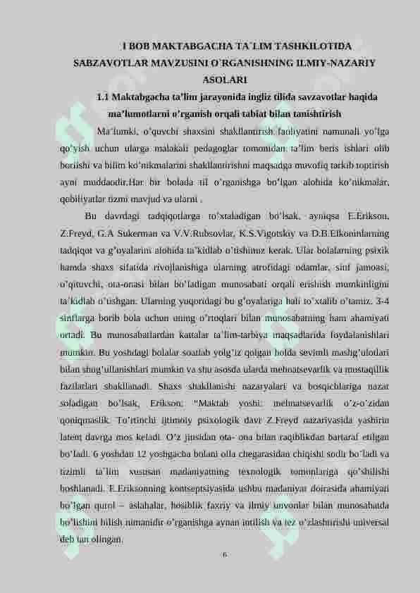 Ingliz tilida sabzavotlarni o’rgatish ishlanma-loyihasi 6