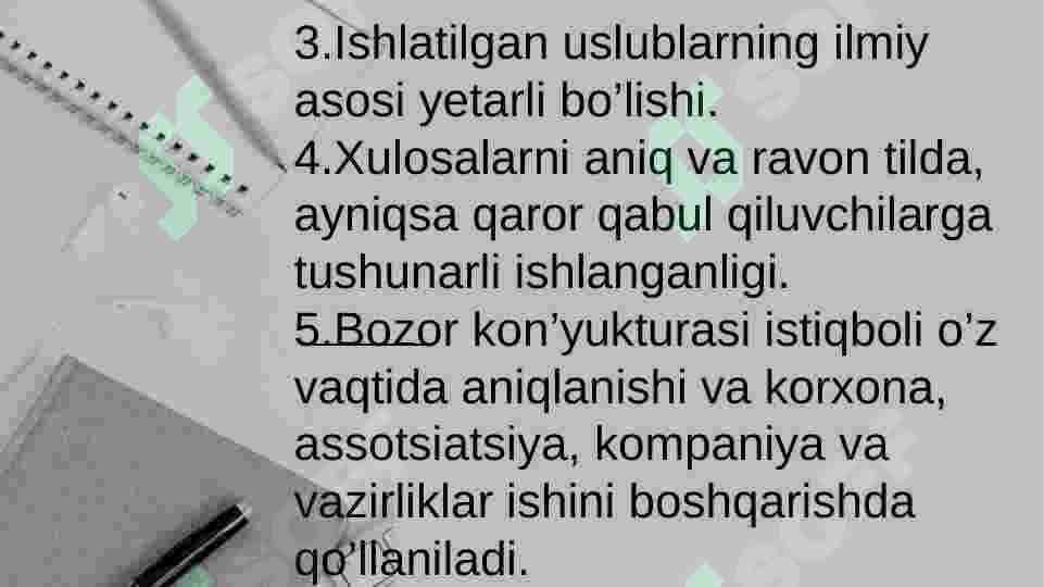 Bozor konyukturasini tadqiq qilish va bashorat qilish 4