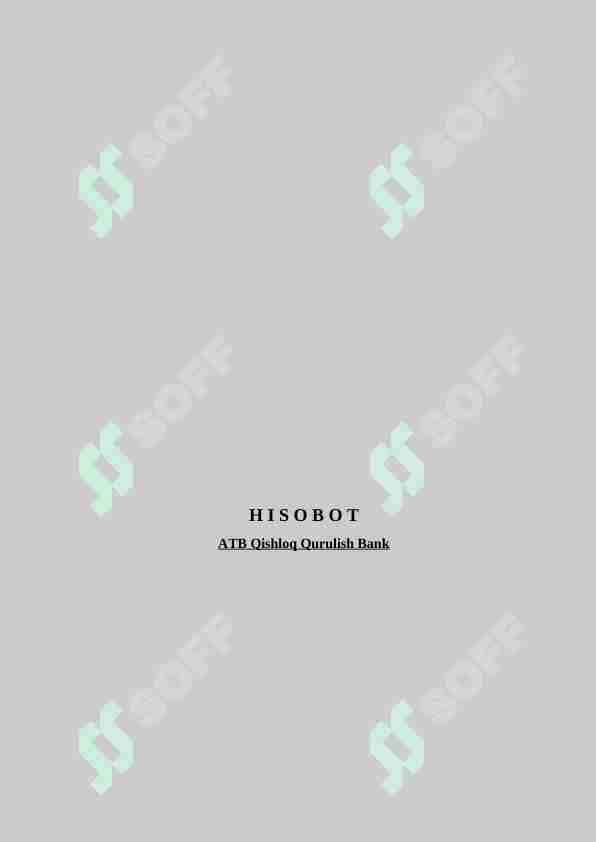 ATB Qishloq Qurulish Bank amaliyot hisoboti 1