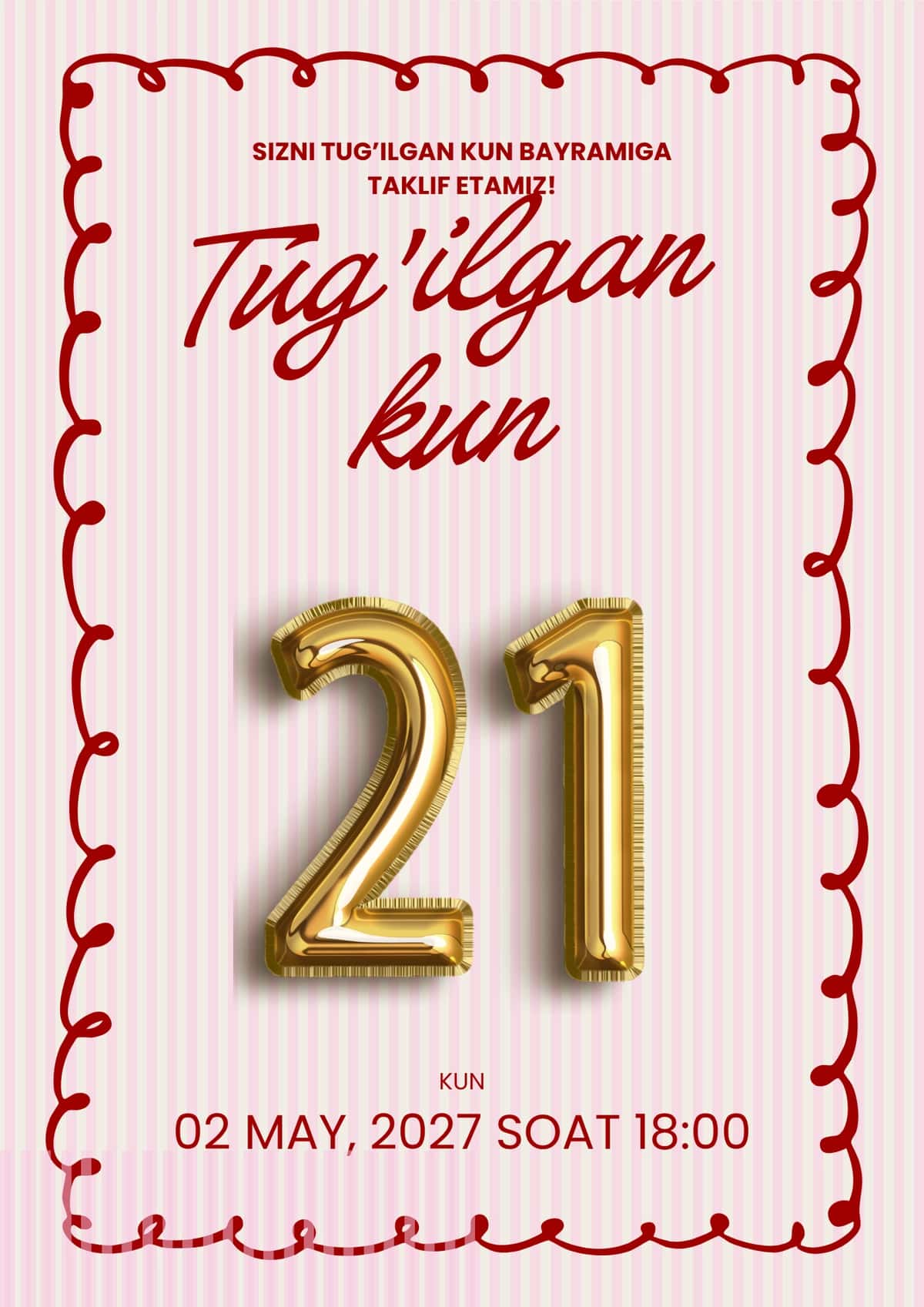 Tug'ilgan kun taklifnomasi. 2