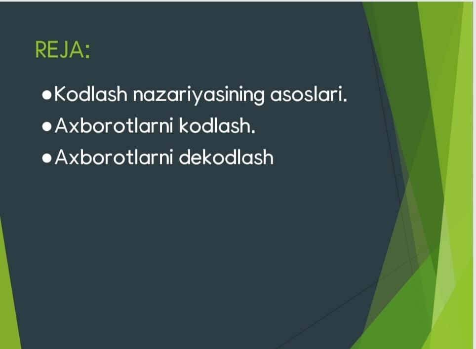 Axborotlarni kodlash 2
