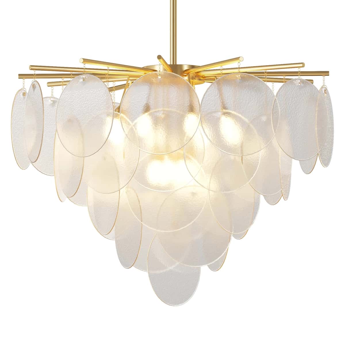 WOMO Tiered Textured Glass Cloud Chandelier 2