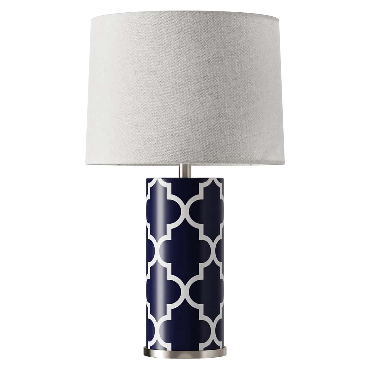 Abbyson Madison Navy Blue Lattice Table Lamp 2