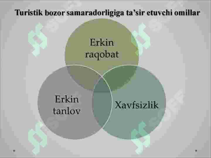 Turizm bozori va xizmatlari tushunchasi, ularning xususiyatlari 3