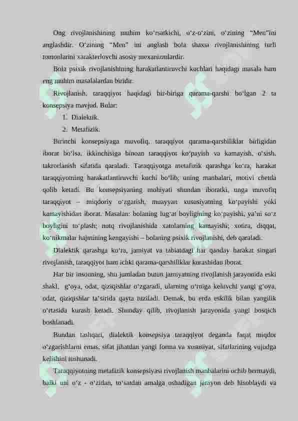 PSIXIK RIVOJLANISH VA UNI DAVRLASHTIRISH MUAMMOSI 6