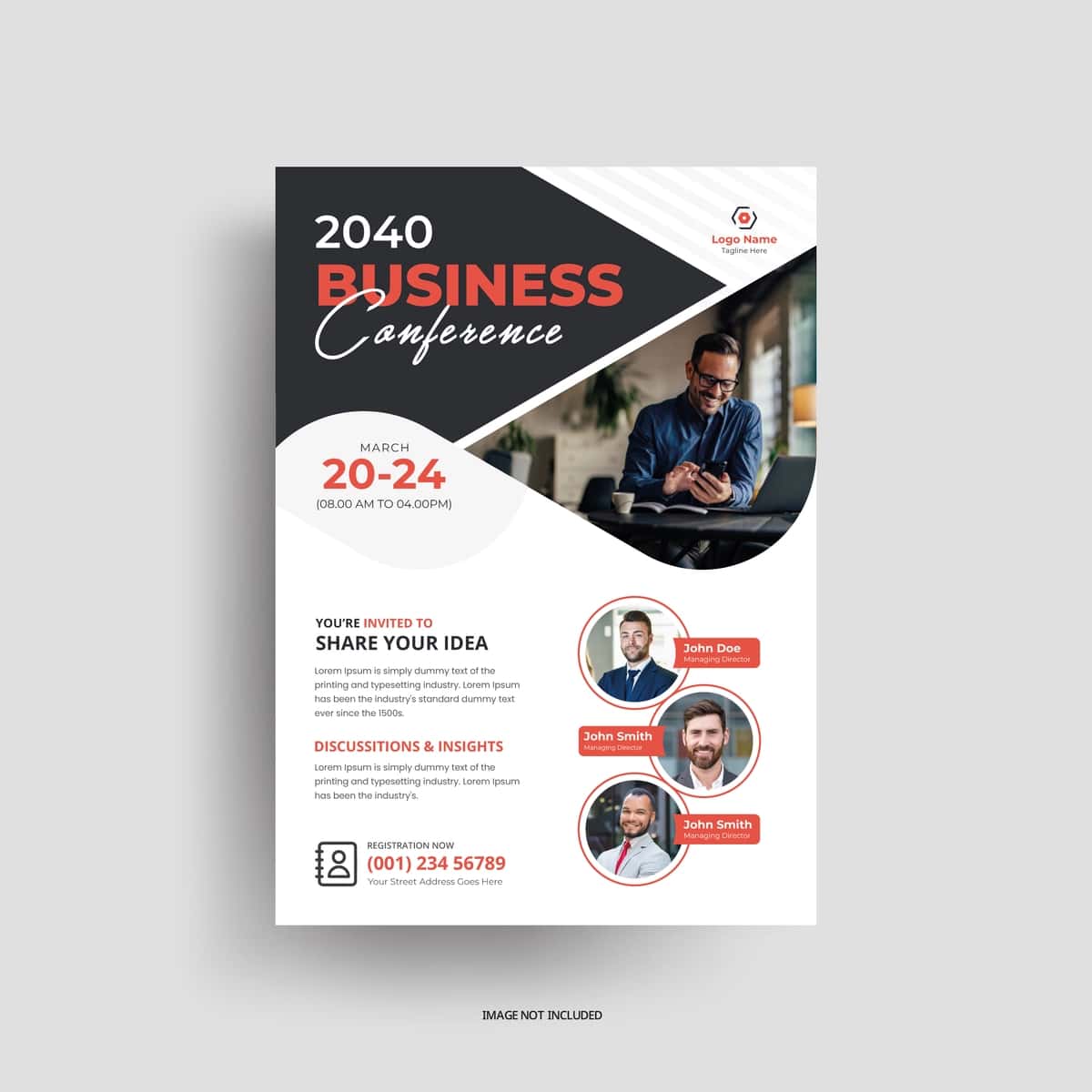 Ishbilarmonlik konferentsiyasi vebinar seminari uchrashuvi tadbiri flayeri afishasi | Business conference webinar workship meeting event flyer poster 1