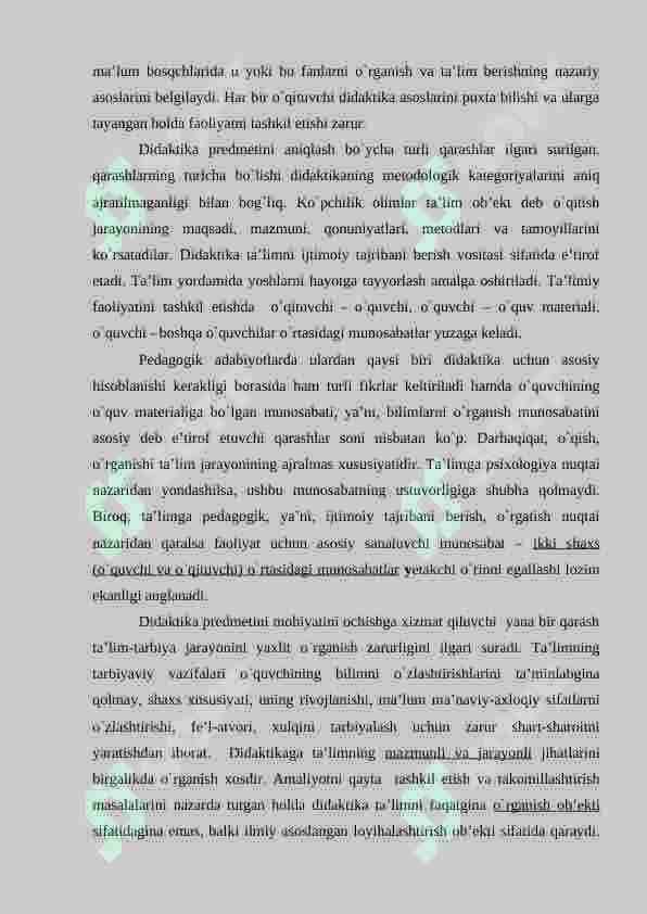 Didaktikaning maqsad va vazifalari. 3