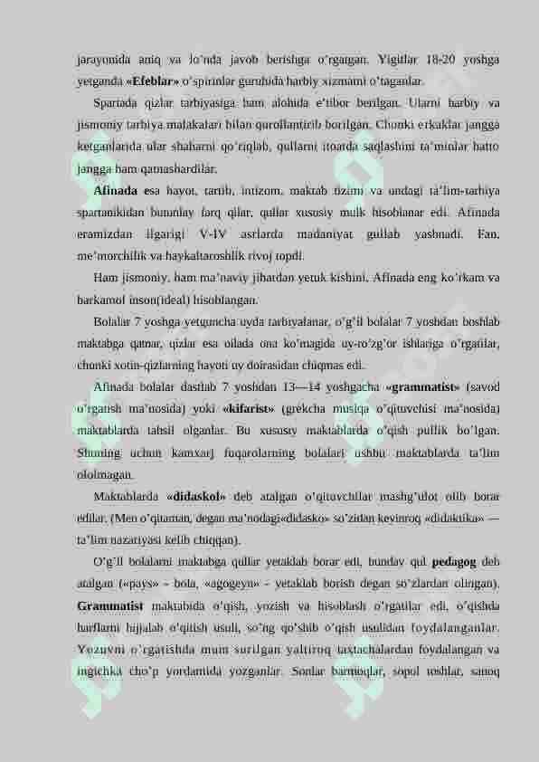 ANTIK DAVRLARDAN VII ASRGACHA TARBIYA VA PEDAGOGIK FIKRLAR. 3