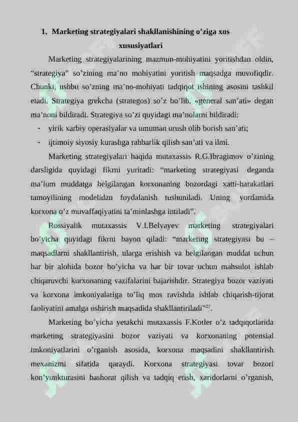 MARKETING STRATEGIYALARI 2