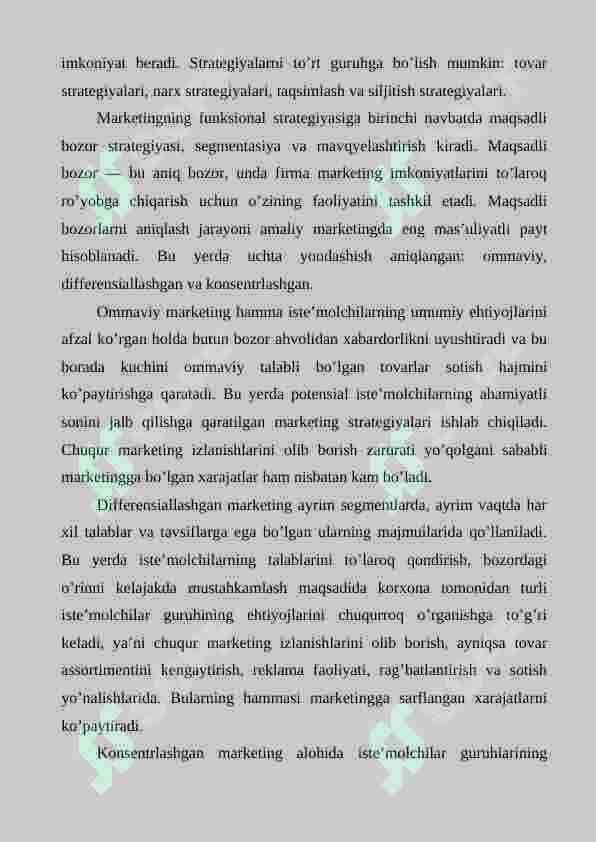 MARKETING STRATEGIYALARI 6