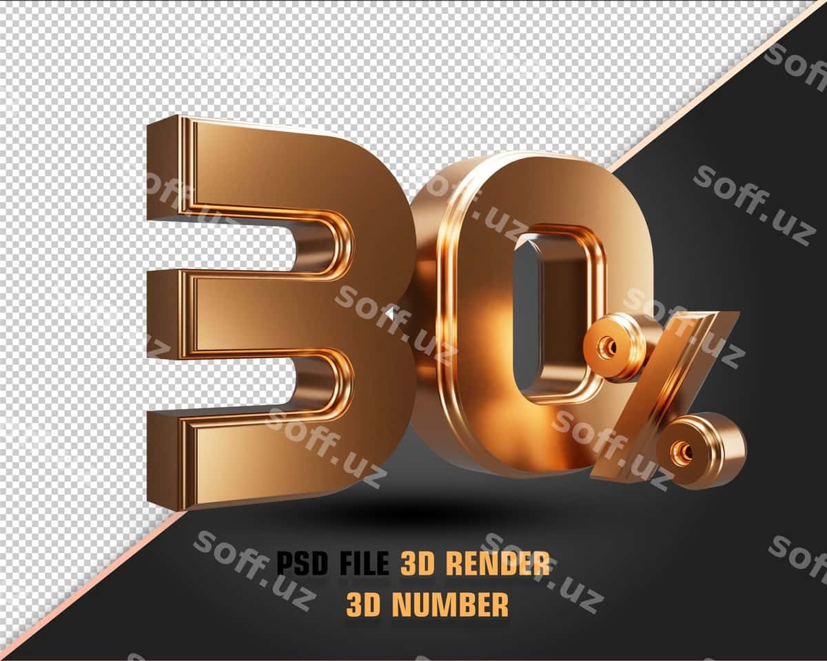 30 foizli 3D matn | 30 percent 3d text 1