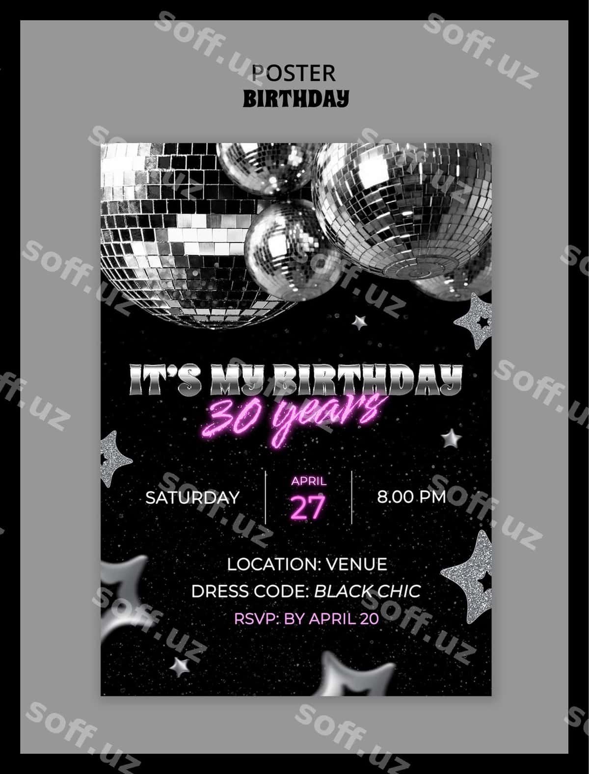 30-yoshlik disko moyashari | 30th birthday disco party 1