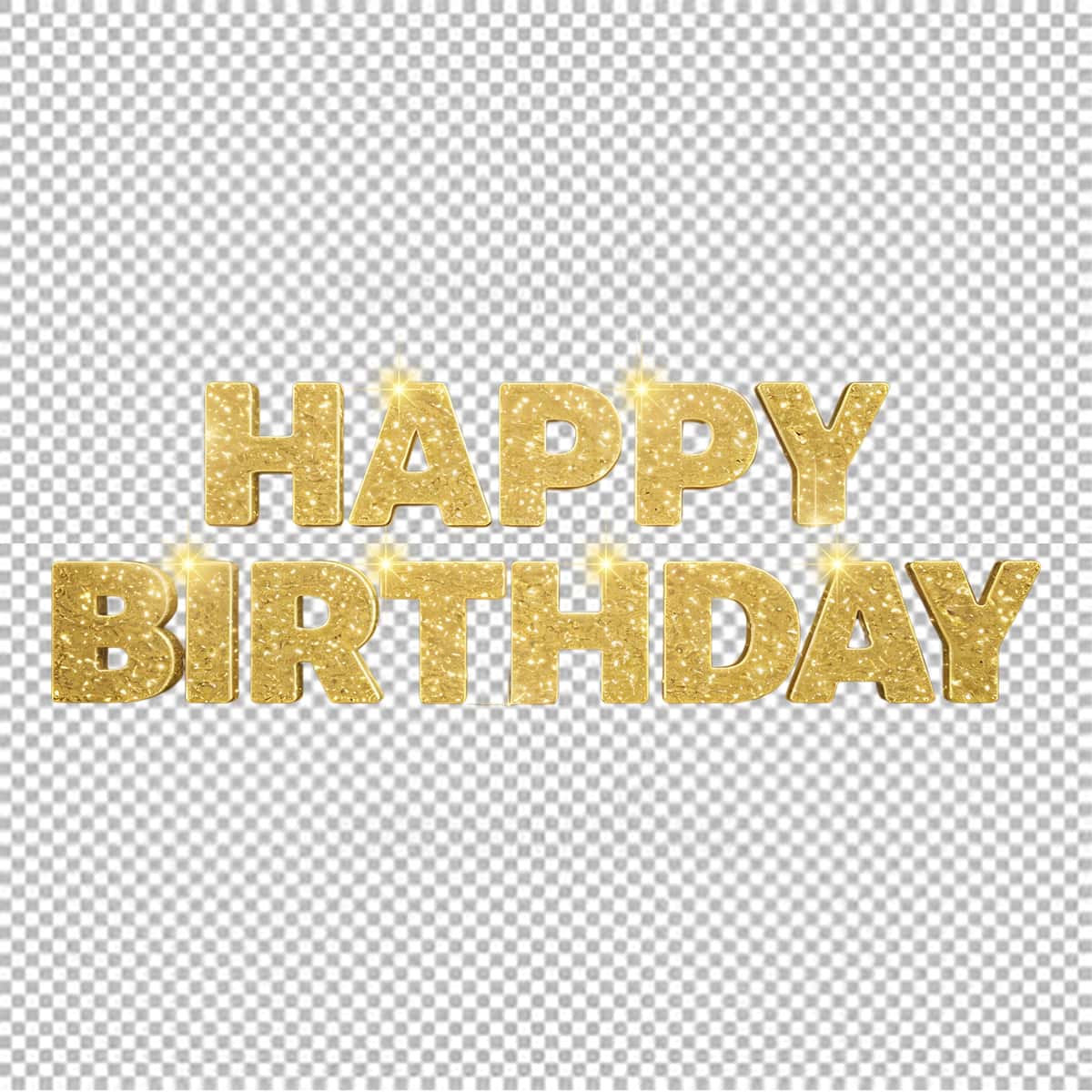 Tug'ilgan kuningiz bilan oltin yaltiroq matn izolyatsiya qilingan oq fon | Happy birthday golden glitter text isolated white background 1