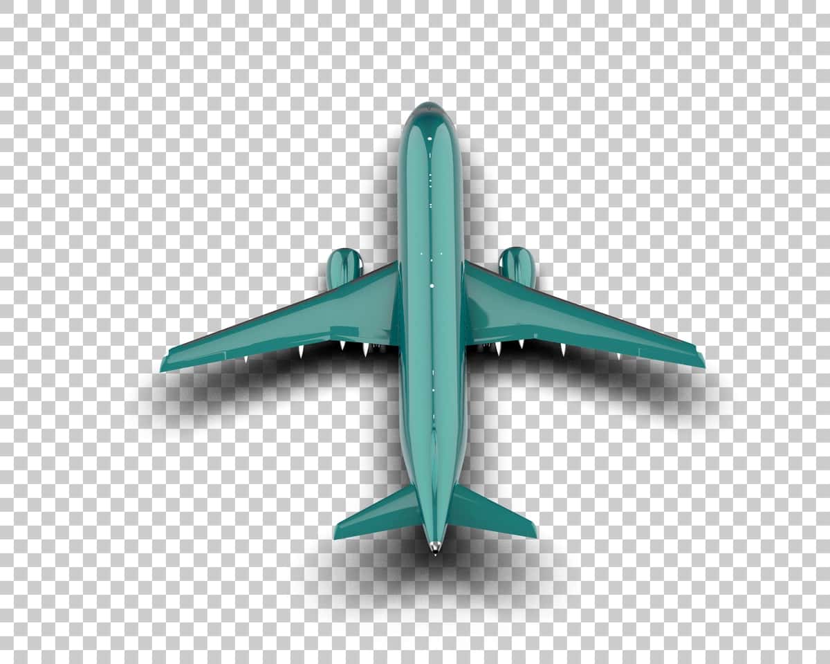 Samolyotdan ajratilgan fon 3D renderlash illyustratsiyasi | Airplane isolated background 3d rendering illustration 1