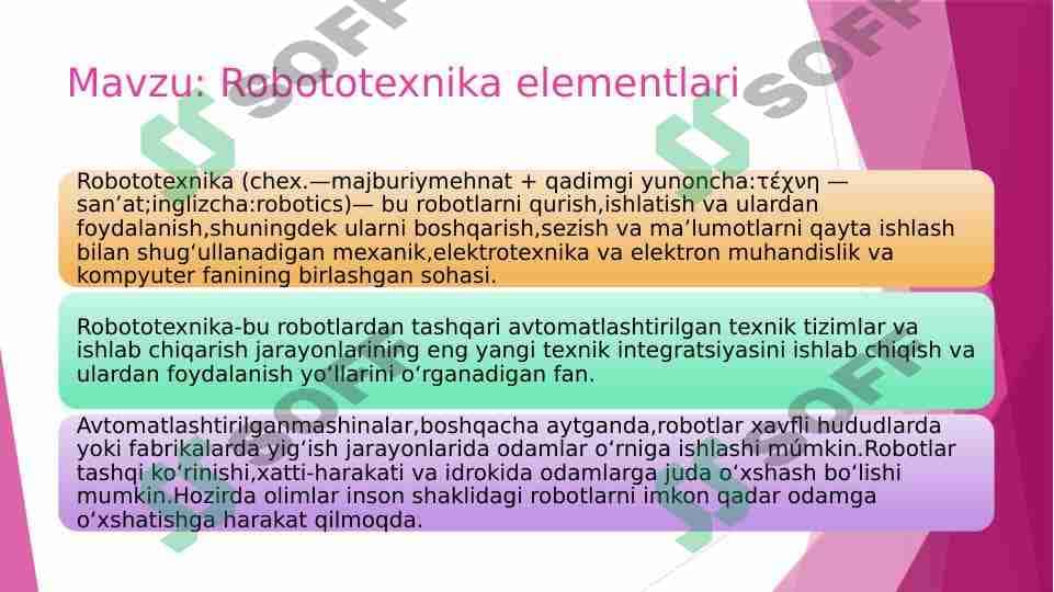 Robototexnika elementlari 1